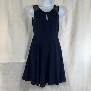 express navy blue dress mesh keyhole